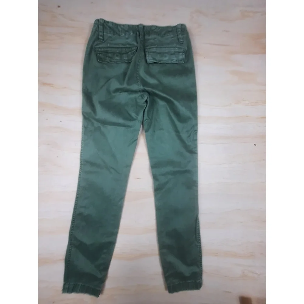 J. Crew‎ Womens Utility Chino Pants Olive Green Slim Fit Patch Pocket Size 24